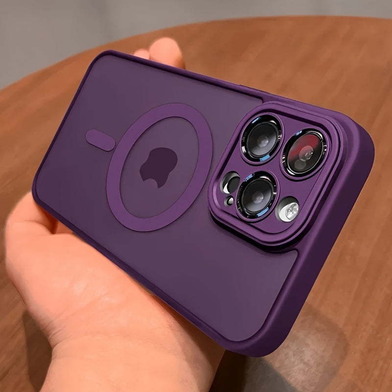 Magnetic Wireless Charge iPhone Case - Luxury Matte Translucent Hard PC Armor Shockproof Camera Lens Protection Cover for 16 15 14 13 12 11 Pro Max Plus