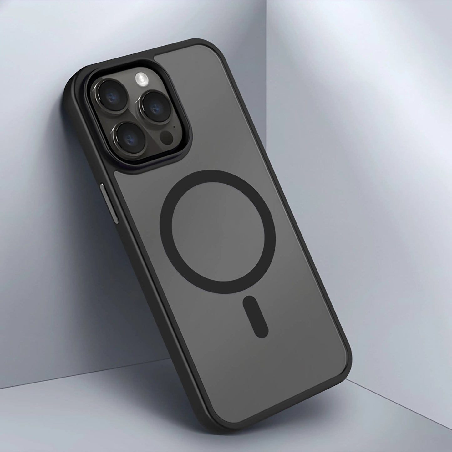 High-end matte skin-touch black mobile phone case suitable for iPhone 16 15 14 13 12 11 Pro Max Plus supports magnetic suction wireless charging matte translucent anti-shock and anti-fall Apple mobile phone case