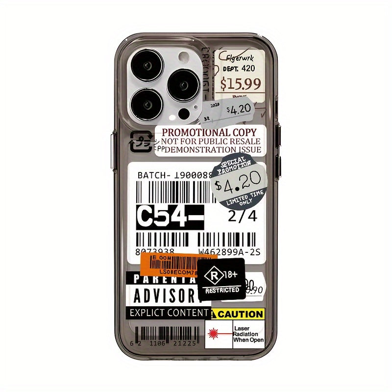 Gray Tone Barcode Label Suitable for 7/8Plus Full Drop-Proof Soft Shell Simple High-End Air Cushion Suitable for Iphone14Promax Apple 13 Mobile Phone Case Couple Xsmax New 12Pro Drop-Proof Xr Matte 11 Men And Women 13 All-Inclusive 15PRO Soft Shell 15 Pro