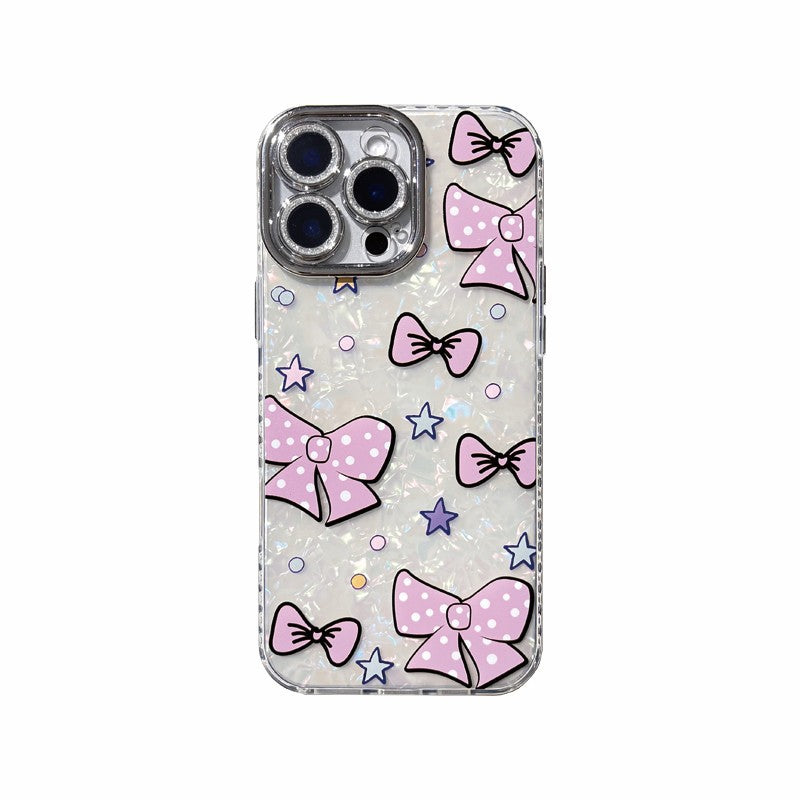 Pink polka dot bow | 084