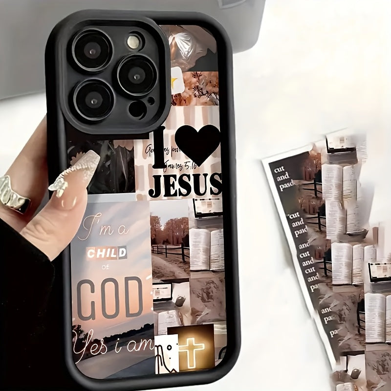 High-Quality Bamboo Black Love Scenery Illustration TPU Shockproof Full Coverage Protective Case, Compatible with Multiple Iphone Models Including 16PROMAX, 11, 12, 13PROMAX, 14PROMAX, And 15 - Bamboo Black Love Scenery Illustration LB Phone Case.