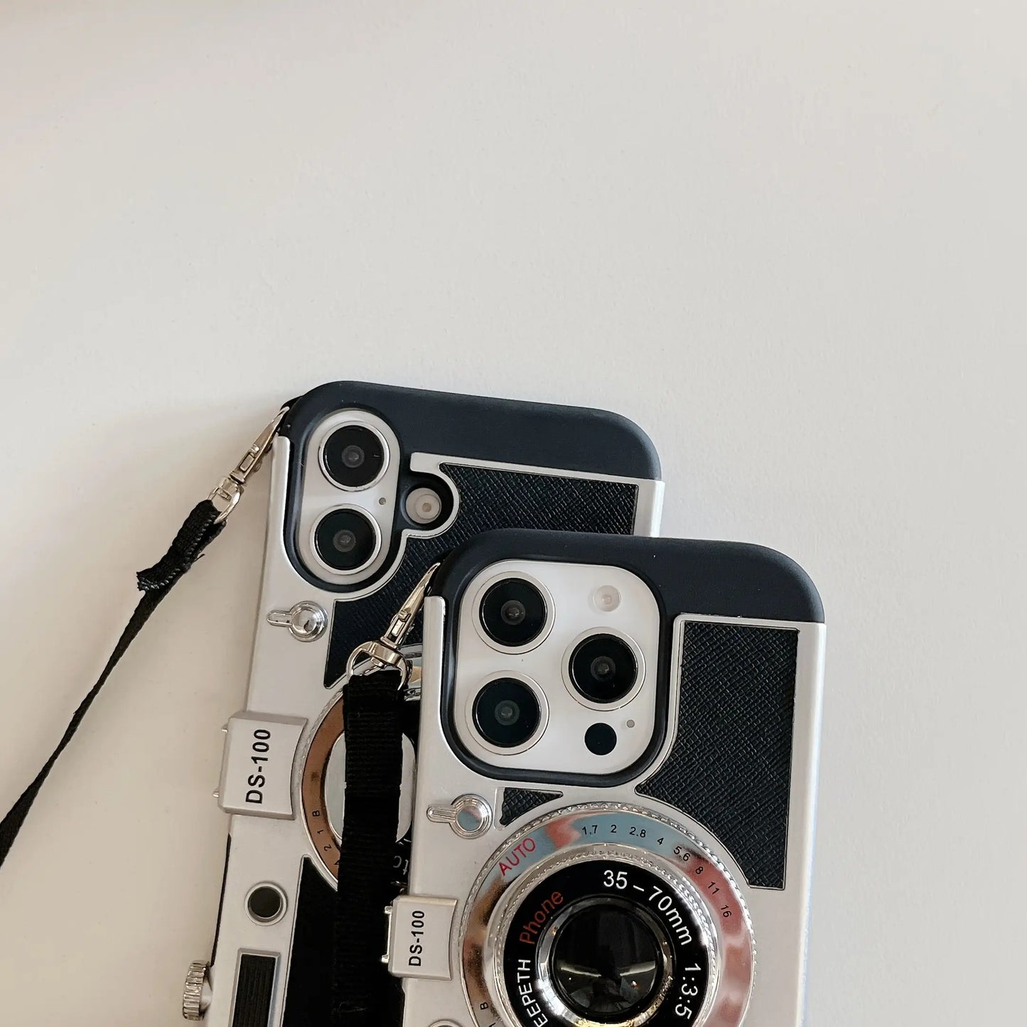 3D Camera Phone Case Suitable for iPhone 14 Pro Max Apple 13 with Lanyard Plus Soft 11/12/X/XS/XR/XSMAX