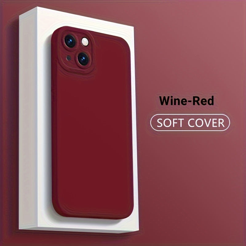 Liquid Silicone Phone Case for iPhone 11 12 13 14 Pro Max 14 Plus Camera Protective Built-in Fluff Soft Cover