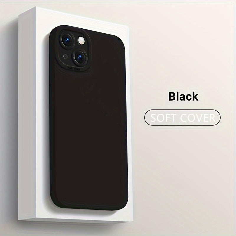 Liquid Silicone Phone Case for iPhone 11 12 13 14 Pro Max 14 Plus Camera Protective Built-in Fluff Soft Cover