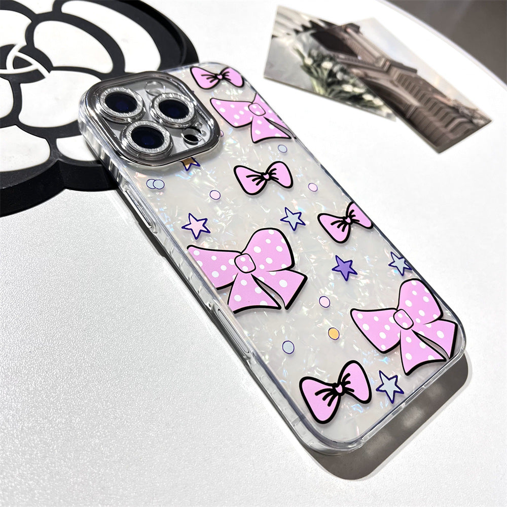Pink polka dot bow | 084