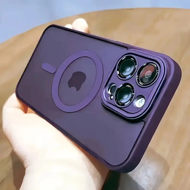 Luxury Translucent Case for iPhone 16 15 14 13 12 11 Pro Max 16 15 14 Plus13 12 Mini with Magnetic Wireless Charging and Matte Lens Protector