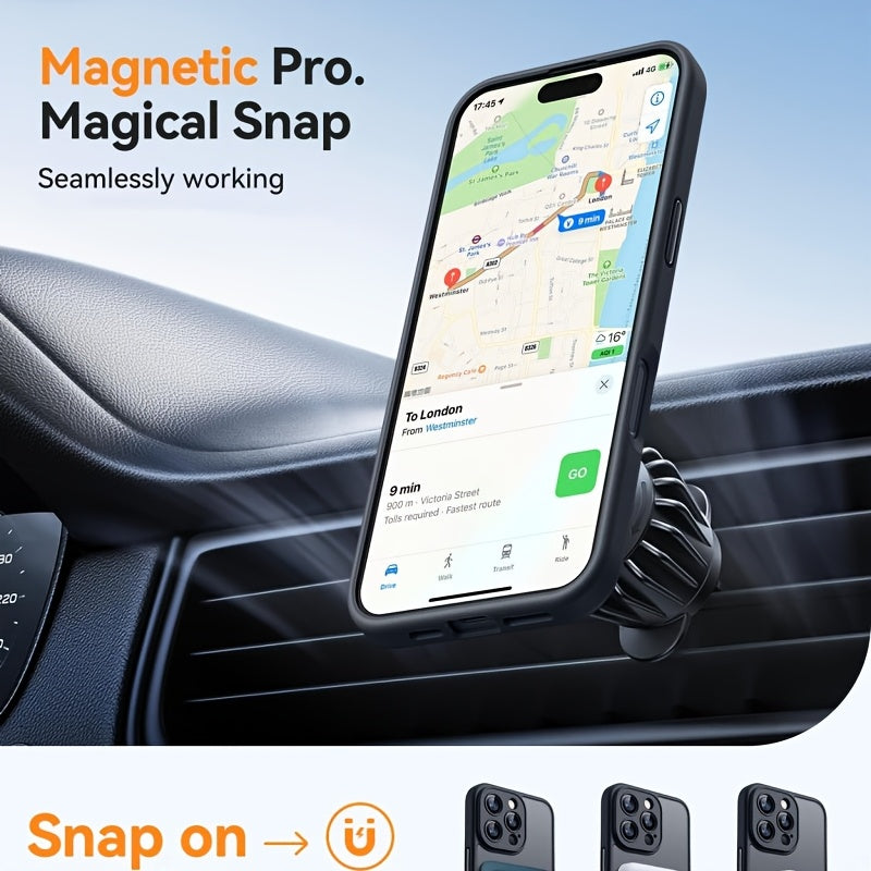 Magnetic Wireless Charge iPhone Case - Luxury Matte Translucent Hard PC Armor Shockproof Camera Lens Protection Cover for 16 15 14 13 12 11 Pro Max Plus