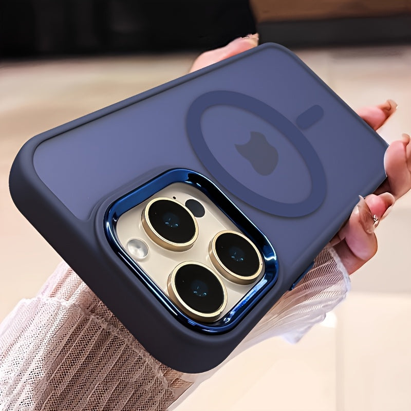 Luxury Magnetic Wireless Charging Case for iPhone 16 15 14 13 12 11 Pro Max Plus Matte Translucent Hard Back Shockproof Camera Lens Protection Cover