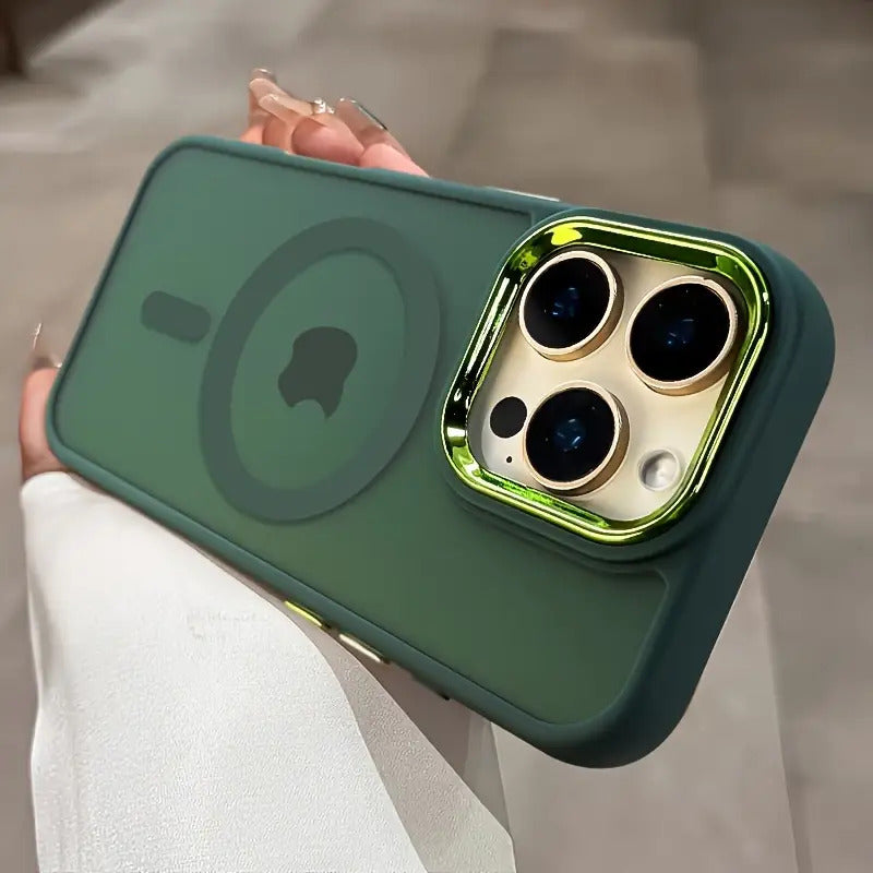 Luxury Magnetic Wireless Charging Case for iPhone 16 15 14 13 12 11 Pro Max Plus Matte Translucent Hard Back Shockproof Camera Lens Protection Cover