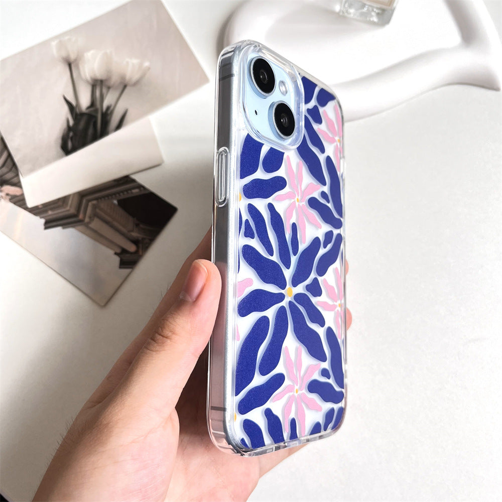 Powder Blue Abstract Flowers | 025