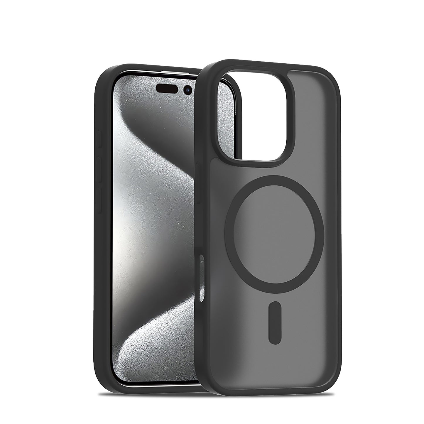 High-end matte skin-touch black mobile phone case suitable for iPhone 16 15 14 13 12 11 Pro Max Plus supports magnetic suction wireless charging matte translucent anti-shock and anti-fall Apple mobile phone case