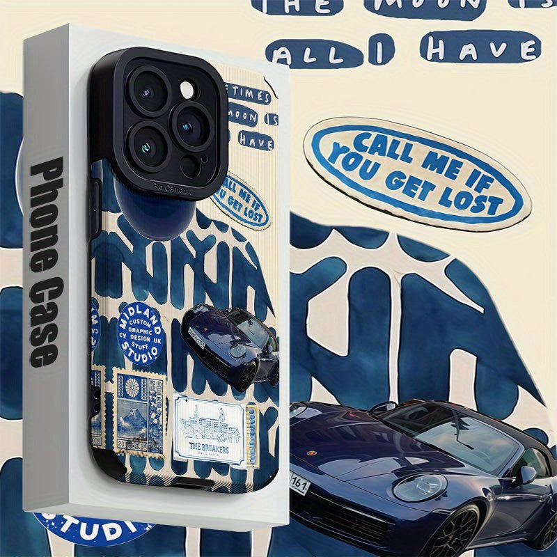 Deep Blue Style Element Collage Phone Case for Iphone 16/16 Plus/16 Pro/16 Pro Max/Iphone 15/15 Plus/15 Pro/15 Pro Max/Iphone 14/14 Plus/14 Pro/14 Pro Max/Iphone 13/13 Pro/13 Pro Max/Iphone 12/12 Pro/12 Pro Max/Iphone 11/11 Pro/11 Pro Max, Shockproof, Dir