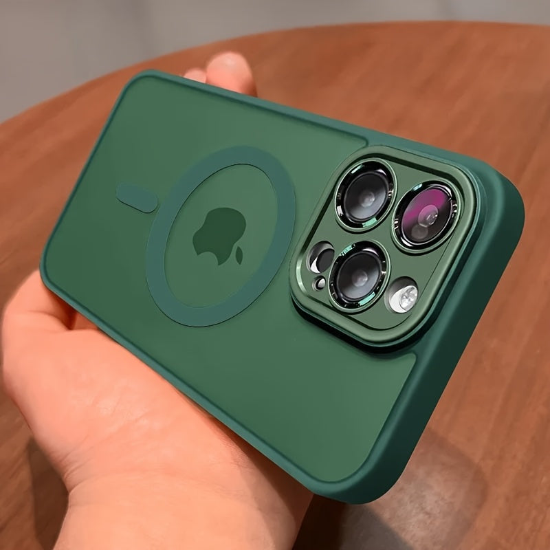 Magnetic Wireless Charge iPhone Case - Luxury Matte Translucent Hard PC Armor Shockproof Camera Lens Protection Cover for 16 15 14 13 12 11 Pro Max Plus