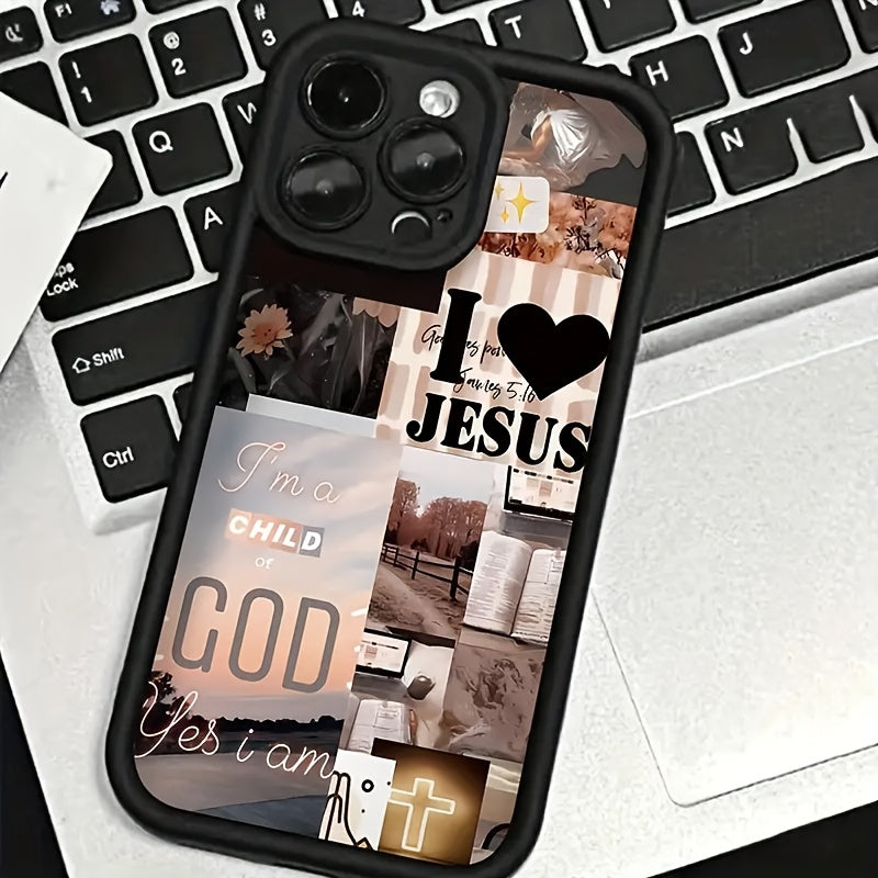 High-Quality Bamboo Black Love Scenery Illustration TPU Shockproof Full Coverage Protective Case, Compatible with Multiple Iphone Models Including 16PROMAX, 11, 12, 13PROMAX, 14PROMAX, And 15 - Bamboo Black Love Scenery Illustration LB Phone Case.