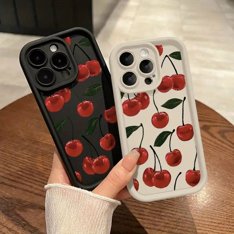 Ideal for The for iphone 16, This Cherry Phone Case Features a Trendy Cherry Print with a Sky Eye Ladder Design. It'S an Elegant And Durable Protective Cover, Making It a Perfect Gift for Loved Ones. Compatible with for iphone Models 16, 15, 14, 13, 12, A