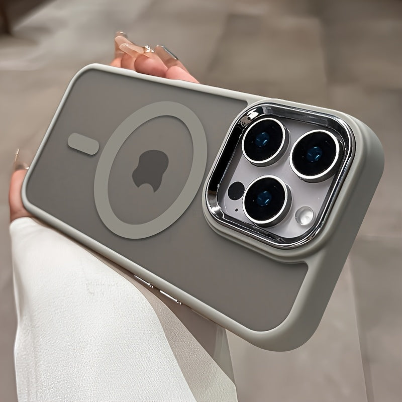 Luxury Magnetic Wireless Charging Case for iPhone 16 15 14 13 12 11 Pro Max Plus Matte Translucent Hard Back Shockproof Camera Lens Protection Cover