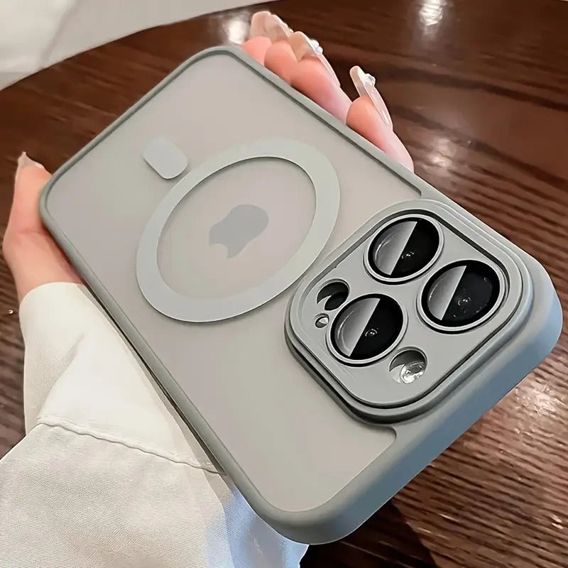 Magnetic Wireless Charge iPhone Case - Luxury Matte Translucent Hard PC Armor Shockproof Camera Lens Protection Cover for 16 15 14 13 12 11 Pro Max Plus