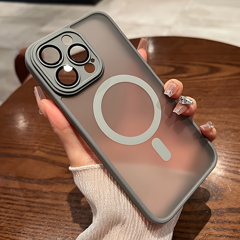 Premium Matte Magnetic Wireless Charging Phone Cover for Iphone Models 11 Through 16 Pro Max Plus, Featuring Shockproof Lens Protection And a Durable Acrylic