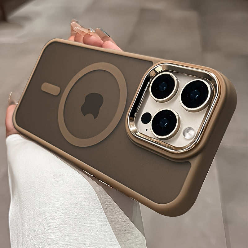Luxury Magnetic Wireless Charging Case for iPhone 16 15 14 13 12 11 Pro Max Plus Matte Translucent Hard Back Shockproof Camera Lens Protection Cover