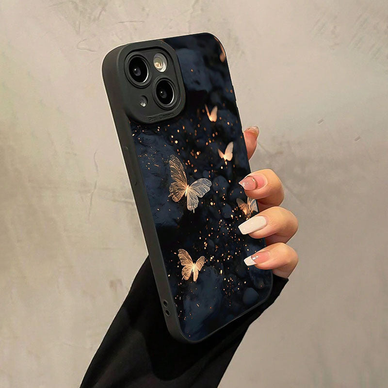 1 Exquisite Butterfly Colorful Shockproof Mobile Phone Case, Suitable for Apple iPhone 16 15 14 13 12 11Pro Max Mobile Phone Protection Case, iPhone XS XR X 8 7 Plus Christmas and Halloween Gifts for Family and Girlfriend Birthday