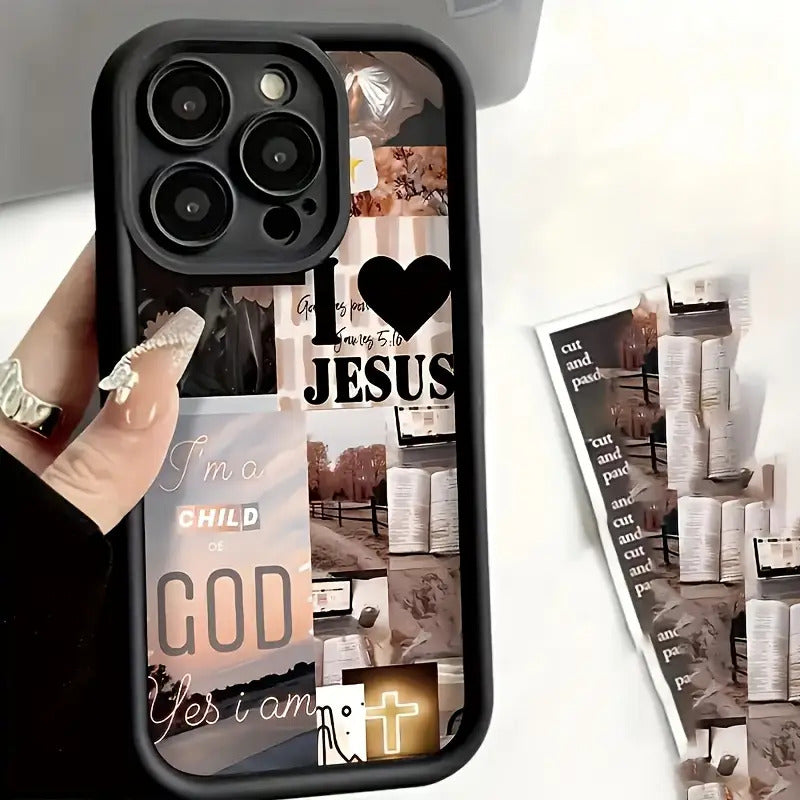 High-Quality Bamboo Black Love Scenery Illustration TPU Shockproof Full Coverage Protective Case, Compatible with Multiple Iphone Models Including 16PROMAX, 11, 12, 13PROMAX, 14PROMAX, And 15 - Bamboo Black Love Scenery Illustration LB Phone Case.
