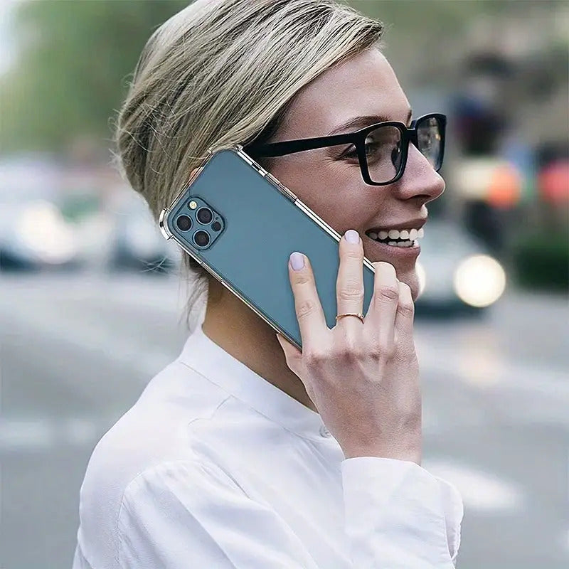 Durable And Cushioned Transparent Phone Cover for Iphone Models 14, 13, 12, 11 Pro Max, X, XS, XR, 6, 6S, 7, 8 Plus, Offering Protection for The Back.
