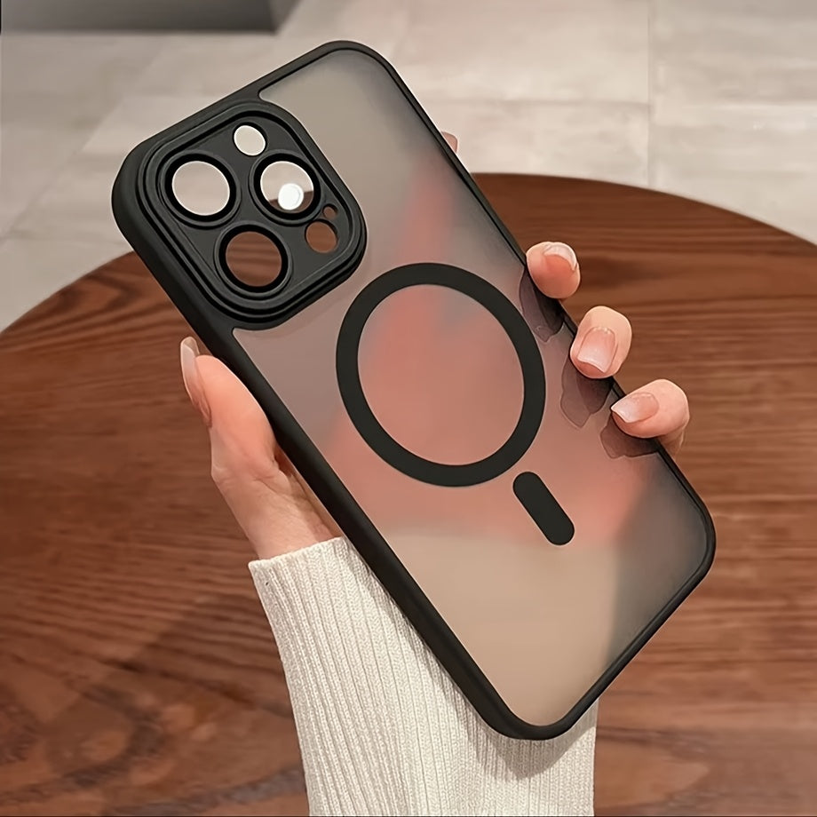 Luxury Translucent Case for iPhone 16 15 14 13 12 11 Pro Max 16 15 14 Plus13 12 Mini with Magnetic Wireless Charging and Matte Lens Protector