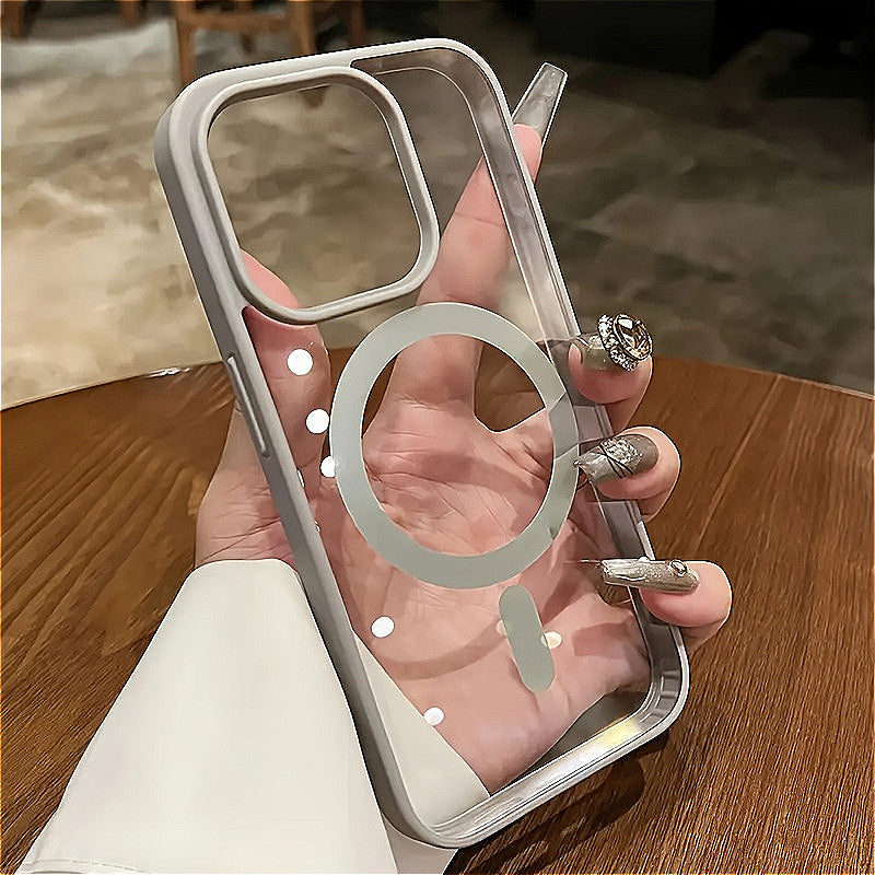 High-End Clear Protective Cover for Iphone 16, 15, 14, 13, 12, 11 Pro Max, Showcasing a Clear Acrylic Style And Magnetic Wireless Charging