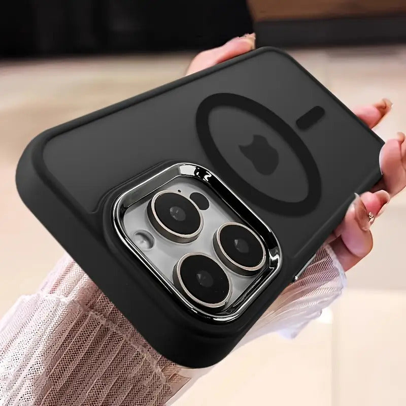 Luxury Magnetic Wireless Charging Case for iPhone 16 15 14 13 12 11 Pro Max Plus Matte Translucent Hard Back Shockproof Camera Lens Protection Cover