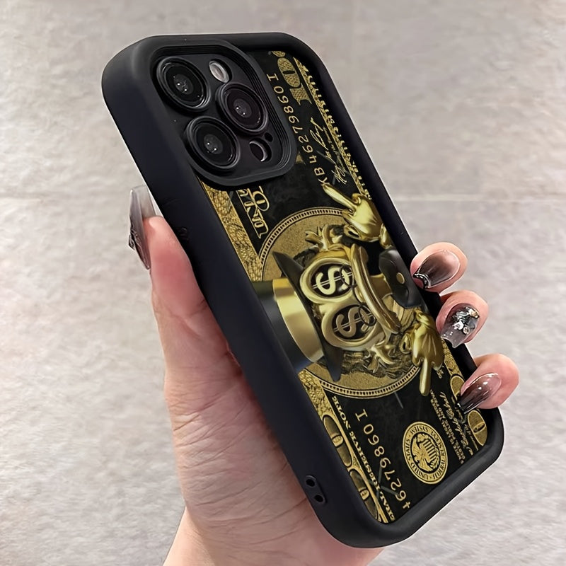 New Black Phone Case with Dollar Pattern, David, Trendy INS Style, Shockproof, Non-Slip, Lightweight, New Fashion Design, Unisex Premium Protective Hard Shell Suitable for iPhone 16 for iPhone 16 Promax for iPhone 15 Pro for iPhone 14 Plus for iPhone 13 1