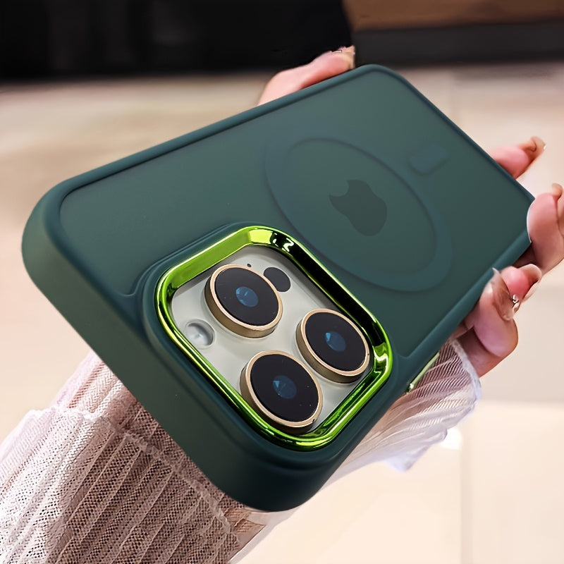 Luxury Magnetic Wireless Charging Case for iPhone 16 15 14 13 12 11 Pro Max Plus Matte Translucent Hard Back Shockproof Camera Lens Protection Cover