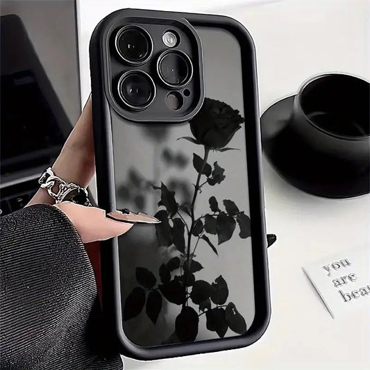 High Bamboo Black Shell Rose Pattern Phone Case Suitable for iPhone 16111213141515 Pro 15 Plus 15 Pro Max 7 Plus 8 Plus XXs Max Xr 11 Pro 12 Pro 13 Pro 14 Pro 11 Pro Max 12 Pro Max 13 Pro Max 14 Pro Max 14 Plus 66s 6 Plus 7816 Pro 16 Plus 16 Pro Max