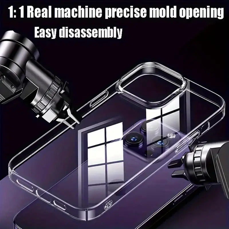 [Luxury TPU Case] iPhone Luxury Clear Soft TPU Shockproof Case | for 16 15 14 13 12 11 Pro Max 16 15 14 Plus 13 12 Mini X XS Max XR 8 7 Plus Back Cover