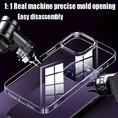 [Luxury TPU Case] iPhone Luxury Clear Soft TPU Shockproof Case | for 16 15 14 13 12 11 Pro Max 16 15 14 Plus 13 12 Mini X XS Max XR 8 7 Plus Back Cover