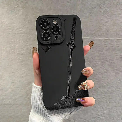 The sword Creative pattern protective case suitable for Apple, suitable for iPhone 11, 12, 13, 14, 15 16 Plus, Pro, Max, X, Xr, Xs Max, 7 Plus, 8 Plus. New all Suitable for giving gifts to family and friends phone case for couples