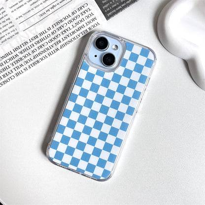 Blue and white checkerboard pattern |   026