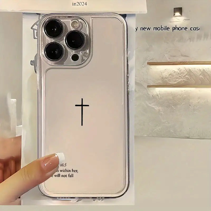 1pc of Transparent Phone Case with Bible Text Design, Compatible with Iphone 16, 15, 14, 13, 12, 11, X Pro Max Plus Mini, Made of Soft TPU for Phone Protection.
