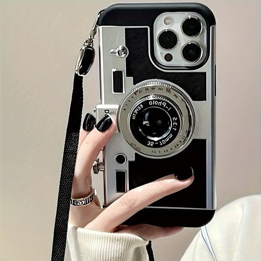 3D Camera Phone Case Suitable for iPhone 14 Pro Max Apple 13 with Lanyard Plus Soft 11/12/X/XS/XR/XSMAX