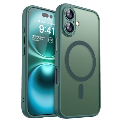 Luxury Translucent Case for iPhone 16 15 14 13 12 11 Pro Max 16 15 14 Plus with Magnetic Wireless Charging and Matte Lens Protector