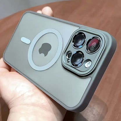 Luxury Translucent Case for iPhone 16 15 14 13 12 11 Pro Max 16 15 14 Plus13 12 Mini with Magnetic Wireless Charging and Matte Lens Protector