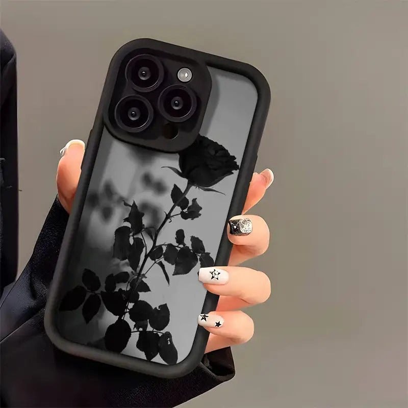 High Bamboo Black Shell Rose Pattern Phone Case Suitable for iPhone 16111213141515 Pro 15 Plus 15 Pro Max 7 Plus 8 Plus XXs Max Xr 11 Pro 12 Pro 13 Pro 14 Pro 11 Pro Max 12 Pro Max 13 Pro Max 14 Pro Max 14 Plus 66s 6 Plus 7816 Pro 16 Plus 16 Pro Max