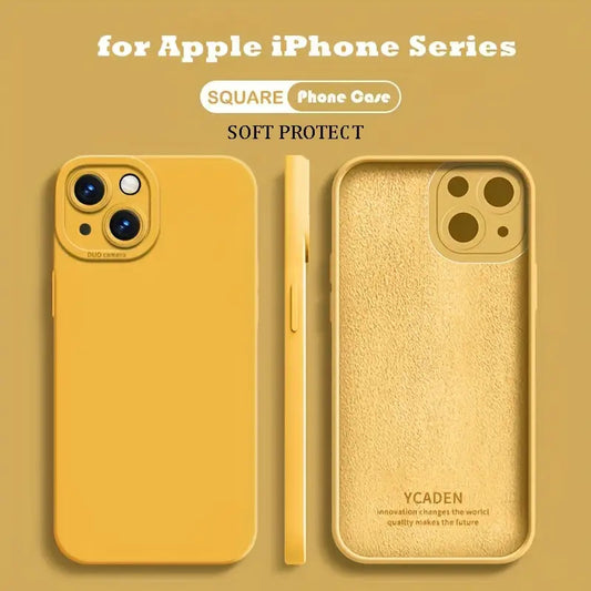 Liquid Silicone Phone Case for iPhone 11 12 13 14 Pro Max 14 Plus Camera Protective Built-in Fluff Soft Cover
