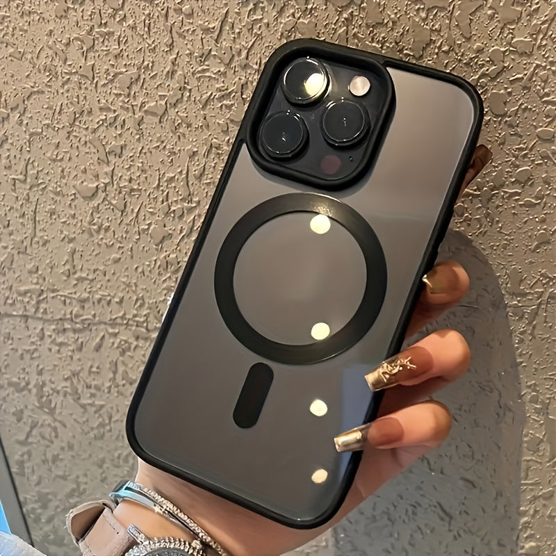 Clear Magnetic Phone Cover Compatible with Iphone Models 16, 15, 14, 13, 12, 11, 7/8/SE2/SE3, Including Mini Versions And Pro Models, Designed to Be Shock-Resistant.