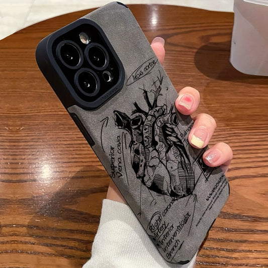Heart Analysis Flip Faux Leather Case for iPhone 15/15Plus/15Pro/15ProMax, for iPhone 14/14Plus/14Pro/14Pro/14ProMax, for iPhone 13/13Pro/13ProMax, for iPhone 12/12Pro/12ProMax, for iPhone 11/11/11Pro Max/for iPhone 7/8/for iPhone x/xs Full Coverage Shock