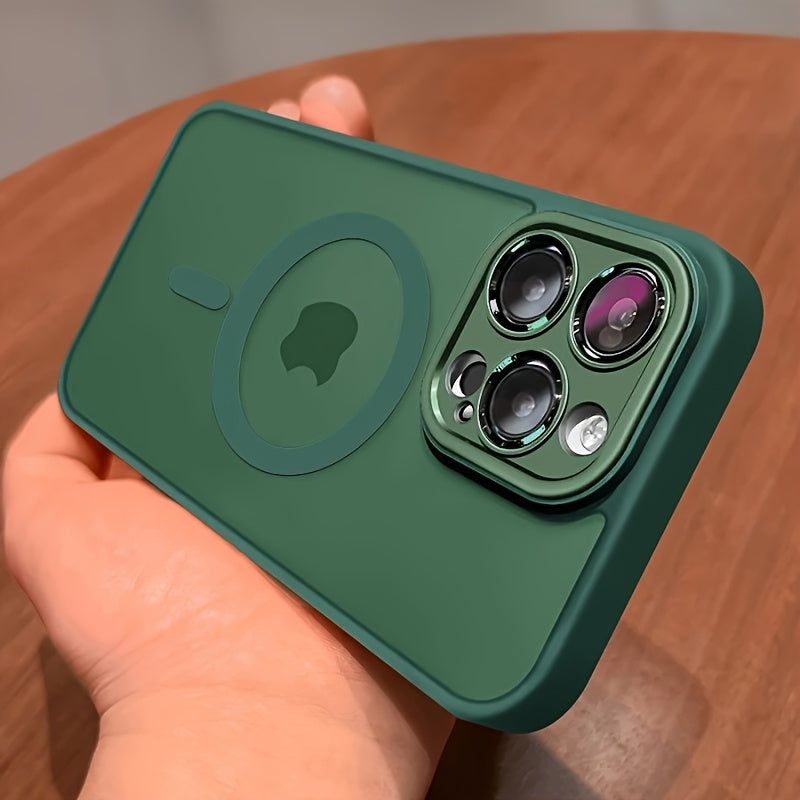 Premium Matte Magnetic Wireless Charging Phone Cover for Iphone Models 11 Through 16 Pro Max Plus, Featuring Shockproof Lens Protection And a Durable Acrylic