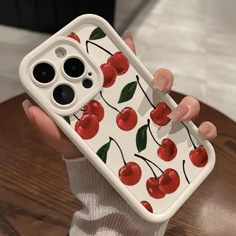 Ideal for The for iphone 16, This Cherry Phone Case Features a Trendy Cherry Print with a Sky Eye Ladder Design. It'S an Elegant And Durable Protective Cover, Making It a Perfect Gift for Loved Ones. Compatible with for iphone Models 16, 15, 14, 13, 12, A