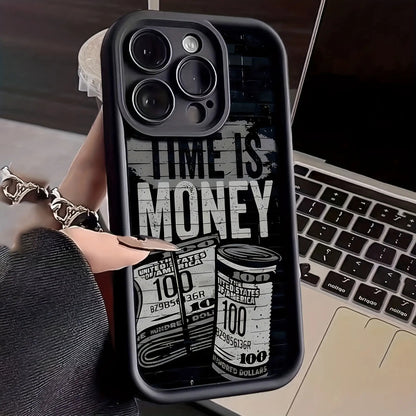 Banknote Black Shockproof Frosted Full Cover Anti-Fall Mobile Phone Case Suitable for Apple 15PROMAX/15PLUS/15PRO/15/14PROMAX/14PLUS/14PRO/14/13PROMAX/13PRO/13/12PROMAX/12PRO/12 11PROMAX/11PRO/11/XSMAX/XR/XS/7#8PLUS/7#8 Protective Case Transparent Shockpr