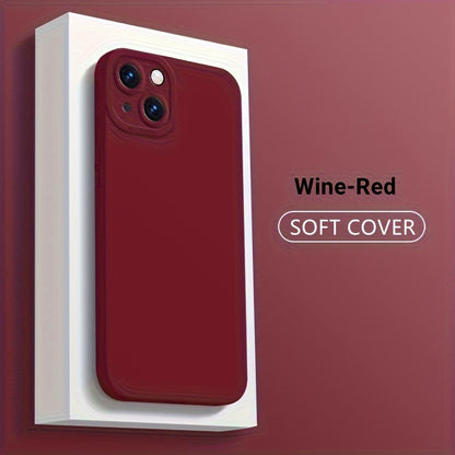 Liquid Silicone Phone Case for iPhone 11 12 13 14 Pro Max 14 Plus Camera Protective Built-in Fluff Soft Cover
