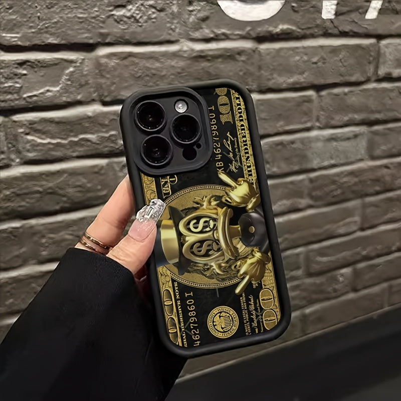 New Black Phone Case with Dollar Pattern, David, Trendy INS Style, Shockproof, Non-Slip, Lightweight, New Fashion Design, Unisex Premium Protective Hard Shell Suitable for iPhone 16 for iPhone 16 Promax for iPhone 15 Pro for iPhone 14 Plus for iPhone 13 1