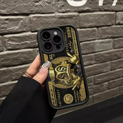 New Black Phone Case with Dollar Pattern, David, Trendy INS Style, Shockproof, Non-Slip, Lightweight, New Fashion Design, Unisex Premium Protective Hard Shell Suitable for iPhone 16 for iPhone 16 Promax for iPhone 15 Pro for iPhone 14 Plus for iPhone 13 1